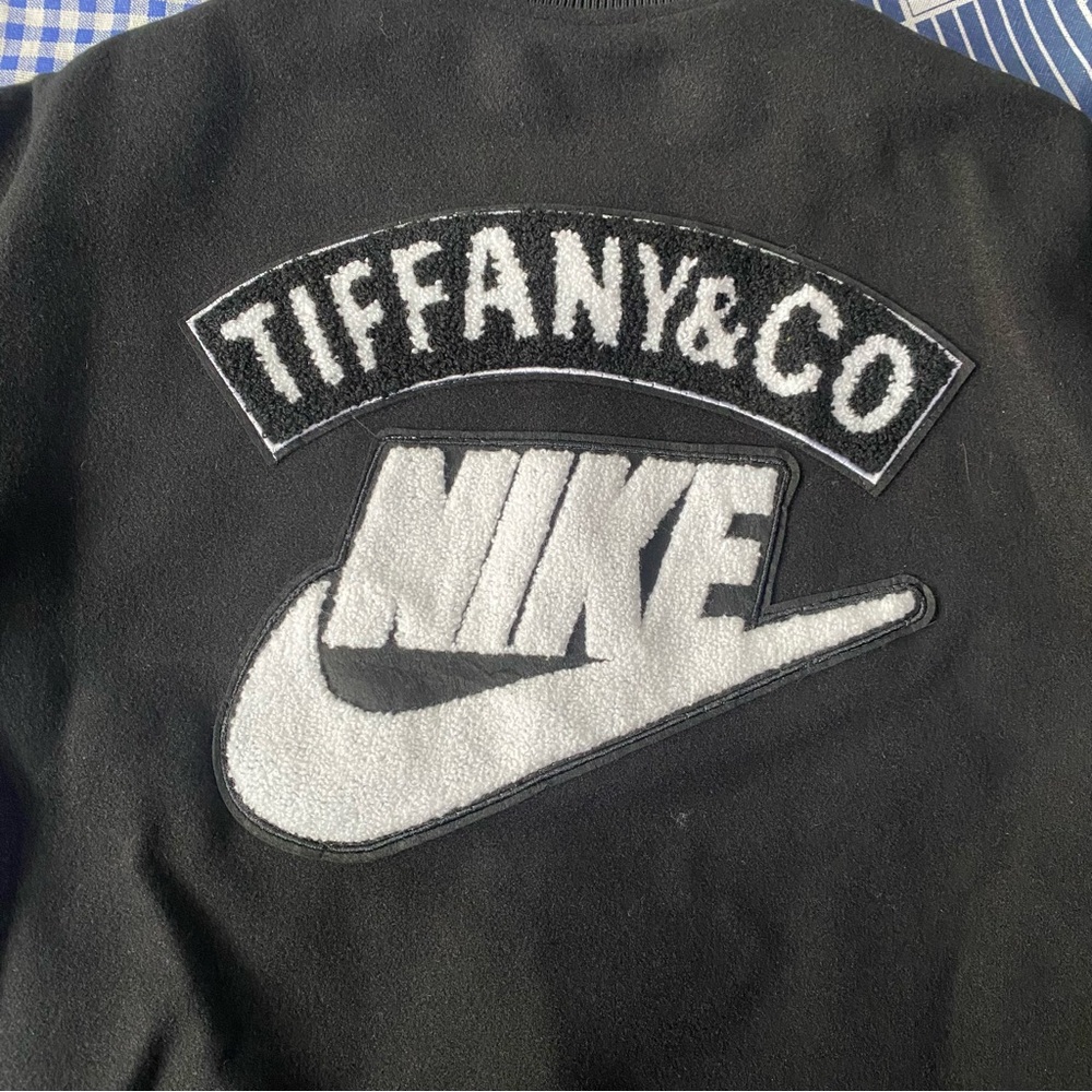 Nike Black Varsity Jacket with Teal Accents - Picture 8 of 9